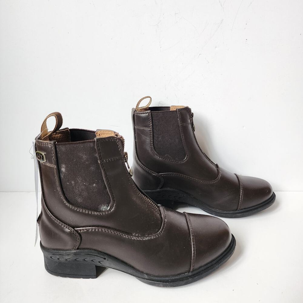 Ovation Quantum Zip Paddock Boots Childs Size 3 Equestrian Brown New With Tags